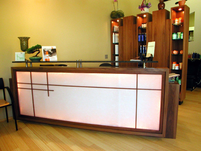 Reception Counter and Display Cabinet